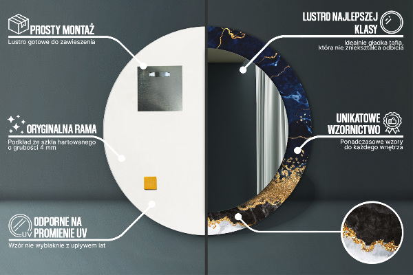 Dekorativno ogledalo Modri ​​marmor