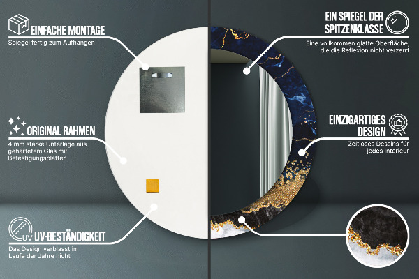 Dekorativno ogledalo Modri ​​marmor