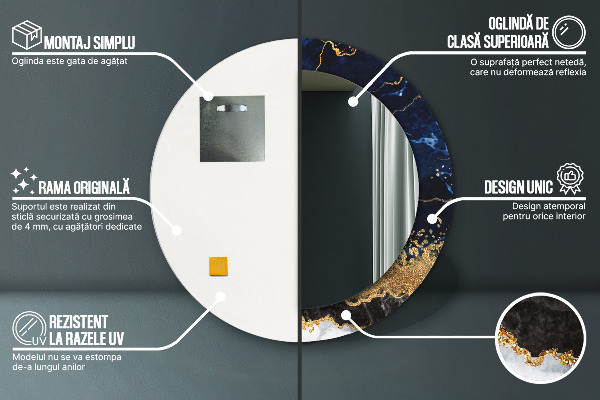 Dekorativno ogledalo Modri ​​marmor