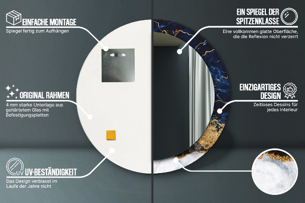 Dekorativno ogledalo Modri ​​marmor