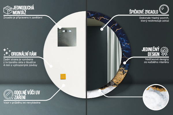 Dekorativno ogledalo Modri ​​marmor