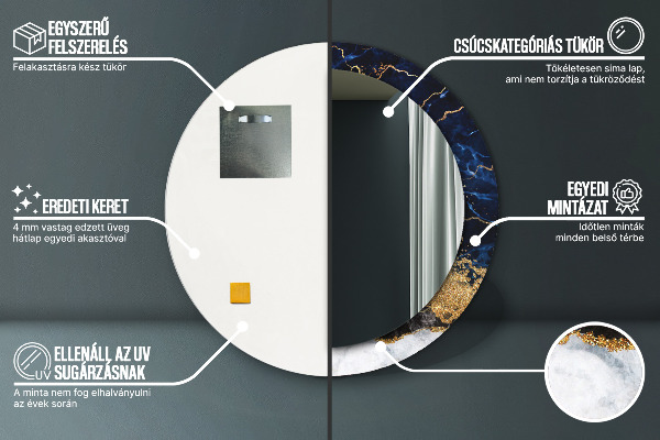 Dekorativno ogledalo Modri ​​marmor