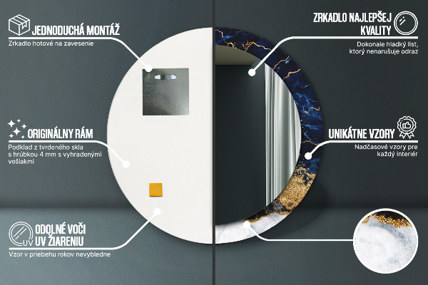 Dekorativno ogledalo Modri ​​marmor