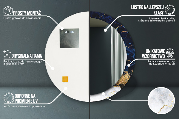 Dekorativno ogledalo Modri ​​marmor