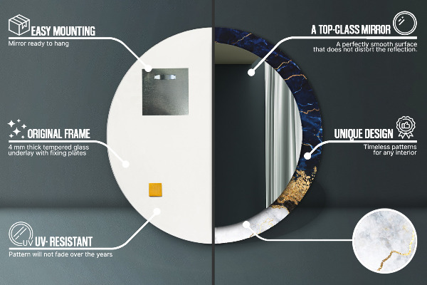 Dekorativno ogledalo Modri ​​marmor