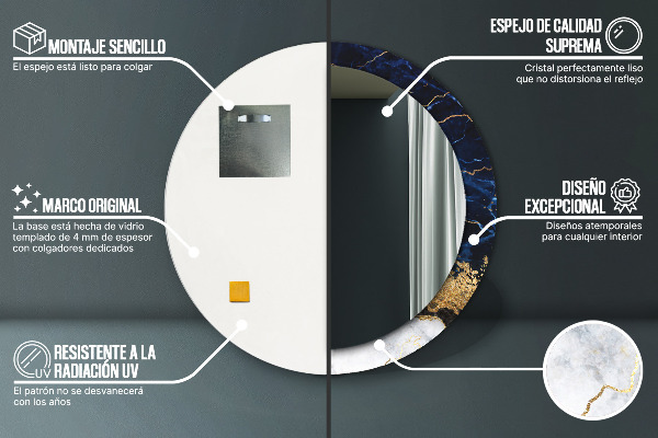 Dekorativno ogledalo Modri ​​marmor