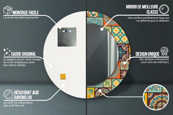 Ogledalo s potiskanim okvirjem Arabski vzorec