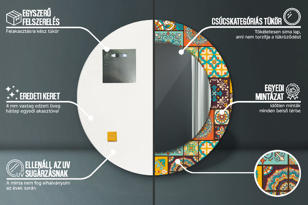 Ogledalo s potiskanim okvirjem Arabski vzorec