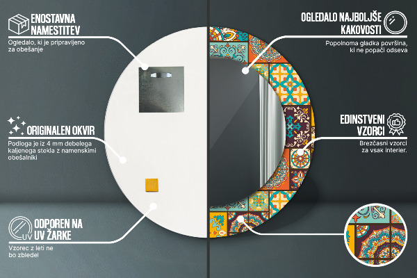 Ogledalo s potiskanim okvirjem Arabski vzorec