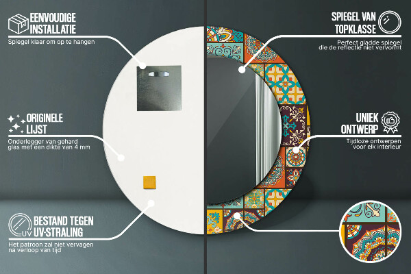 Ogledalo s potiskanim okvirjem Arabski vzorec