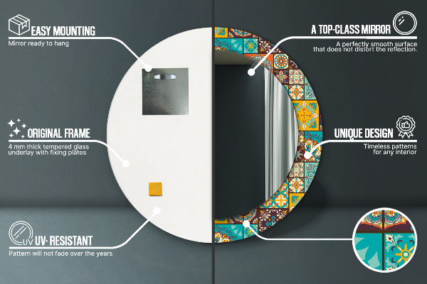 Ogledalo s potiskanim okvirjem Arabski vzorec