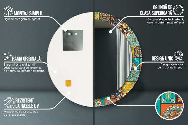 Ogledalo s potiskanim okvirjem Arabski vzorec