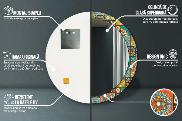 Ogledalo s potiskanim okvirjem Arabski vzorec