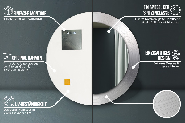 Dekorativno ogledalo Sijoč jeklo