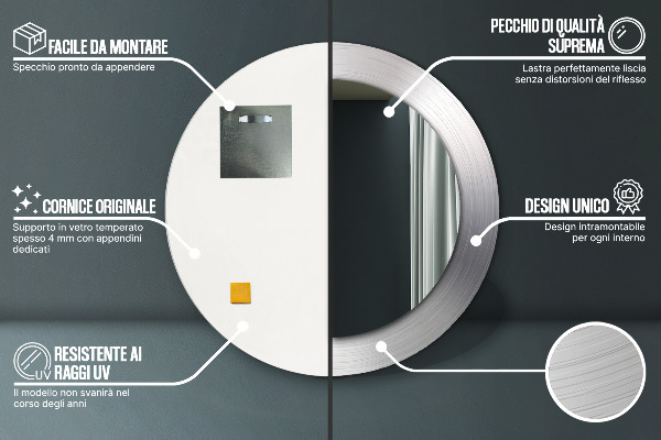 Dekorativno ogledalo Sijoč jeklo