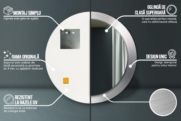 Dekorativno ogledalo Sijoč jeklo