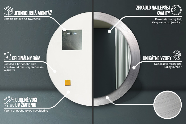 Dekorativno ogledalo Sijoč jeklo