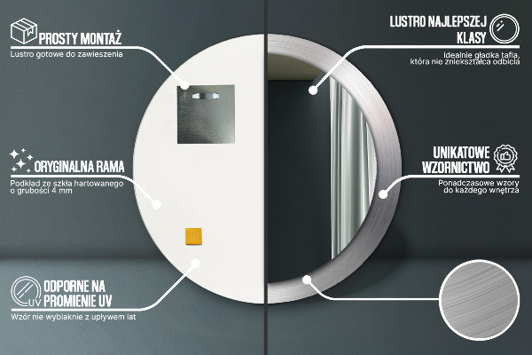 Dekorativno ogledalo Sijoč jeklo