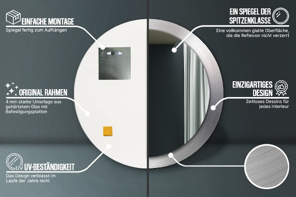 Dekorativno ogledalo Sijoč jeklo