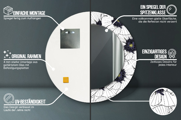 Okrasno ogledalo Sestava linearnih cvetov