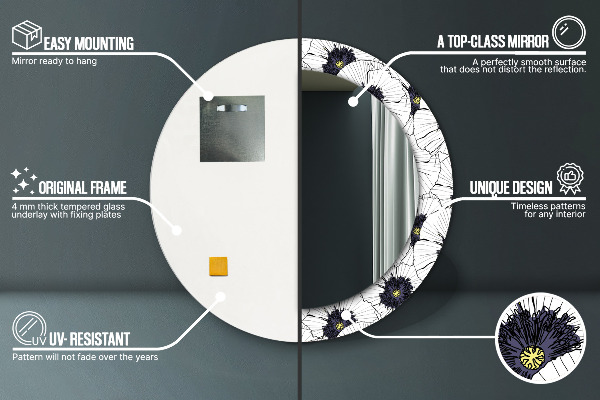 Okrasno ogledalo Sestava linearnih cvetov