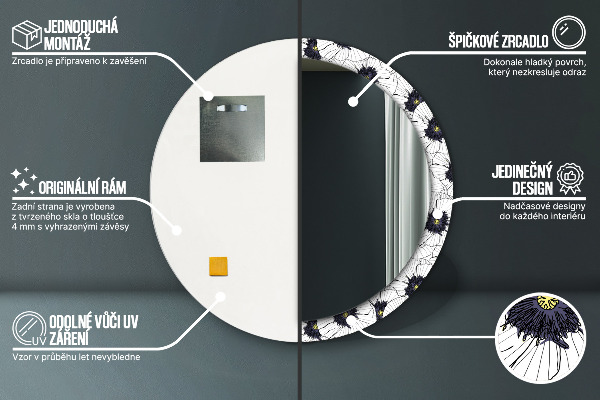 Okrasno ogledalo Sestava linearnih cvetov