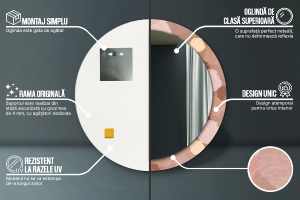 Ogledalo s potiskanim okvirjem Sestava vrtnic