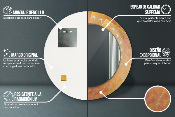 Okrasno ogledalo Spiralna abstrakcija