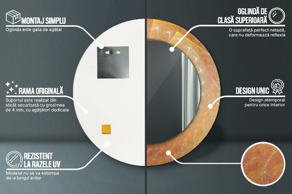 Okrasno ogledalo Spiralna abstrakcija