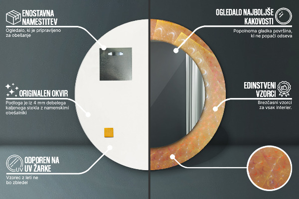 Okrasno ogledalo Spiralna abstrakcija