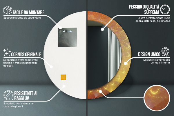 Okrasno ogledalo Spiralna abstrakcija