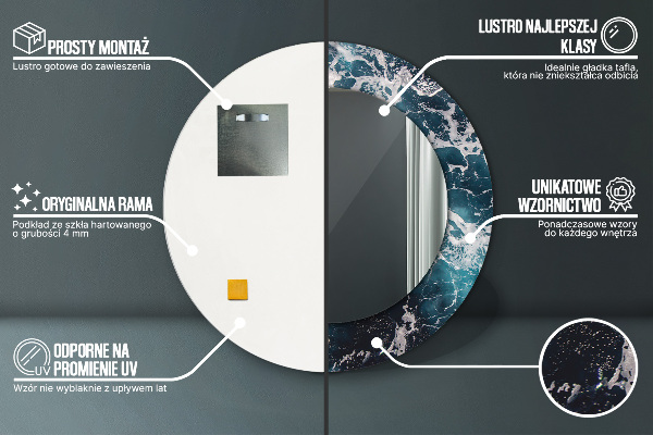 Ogledalo z okrasnim okvirjem Stormsko morje