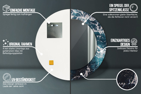 Ogledalo z okrasnim okvirjem Stormsko morje