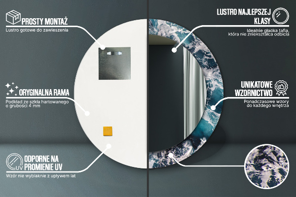 Ogledalo z okrasnim okvirjem Stormsko morje