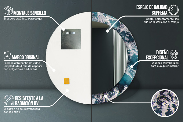 Ogledalo z okrasnim okvirjem Stormsko morje