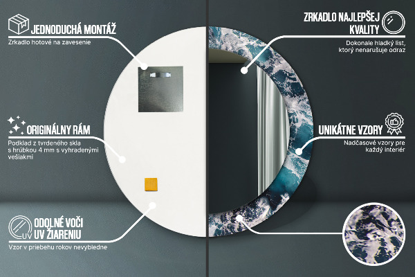 Ogledalo z okrasnim okvirjem Stormsko morje