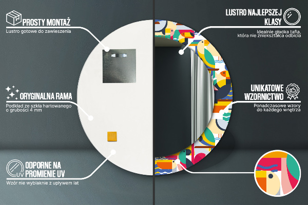 Tiskano ogledalo Geometrijske tropske ptice