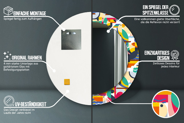 Tiskano ogledalo Geometrijske tropske ptice