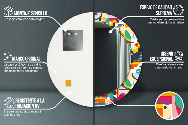 Tiskano ogledalo Geometrijske tropske ptice