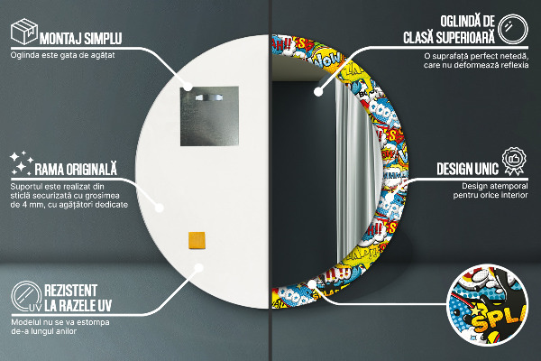 Tiskano ogledalo Vzorec stripa