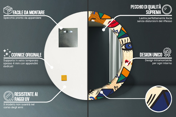 Okrasno ogledalo Pop Art Style