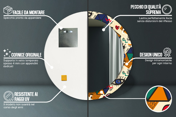 Okrasno ogledalo Pop Art Style