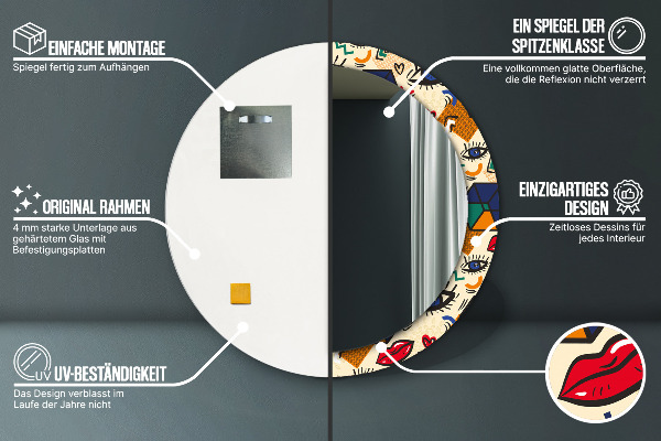 Okrasno ogledalo Pop Art Style