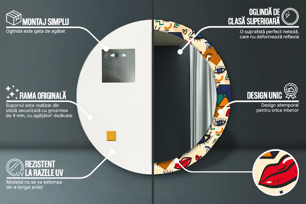 Okrasno ogledalo Pop Art Style