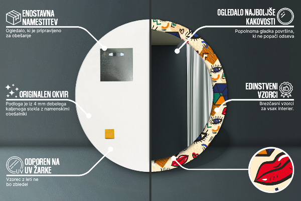 Okrasno ogledalo Pop Art Style