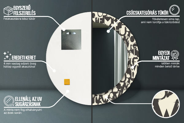 Okrasno ogledalo Abstraktna tipografija