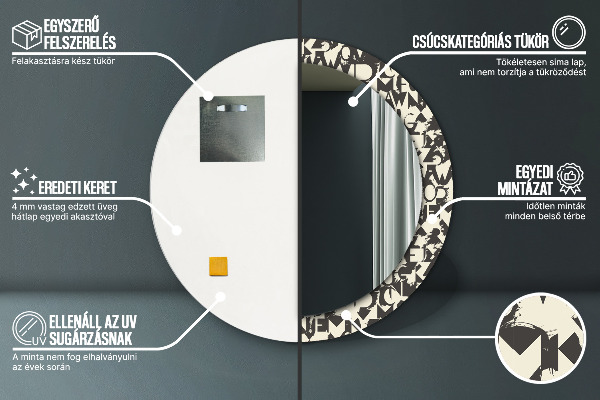 Okrasno ogledalo Abstraktna tipografija