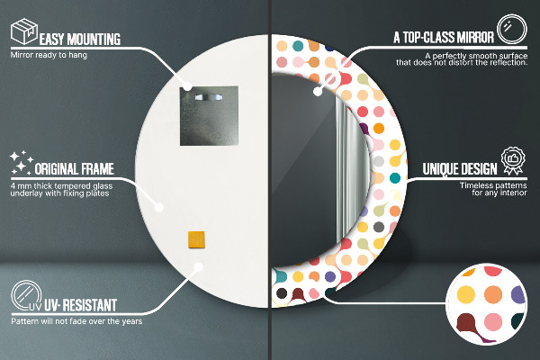 Okrasno ogledalo Brezšivni večbarvni