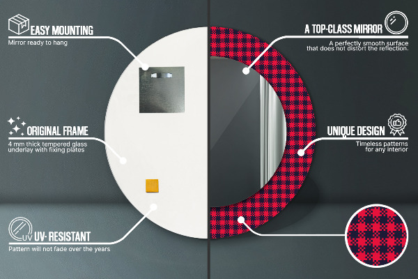 Okrasno ogledalo Rdeča rešetka