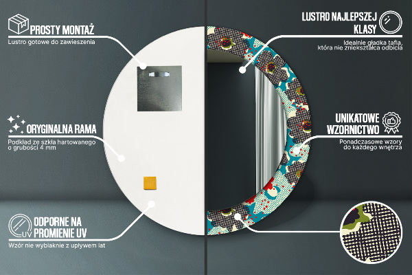 Dekorativno ogledalo Vzorec retro cvetov